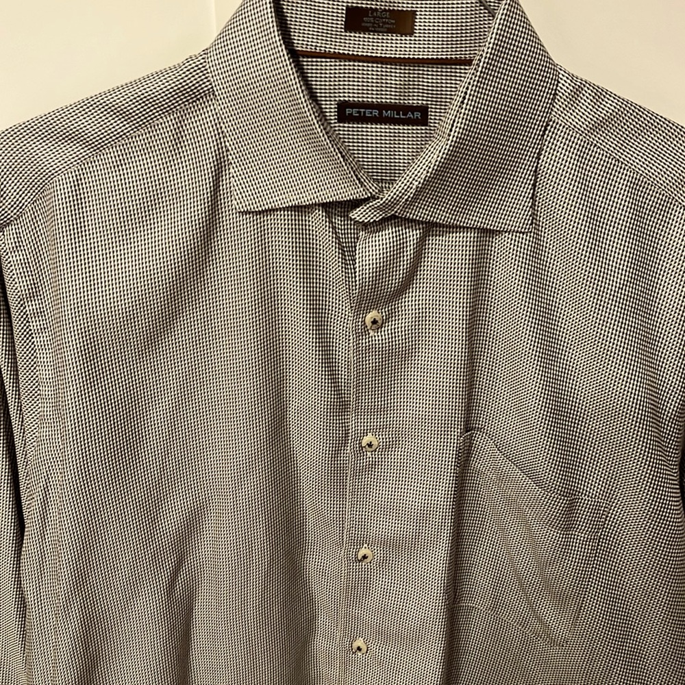 Peter Millar Dress Shirt Large OUTSTANDING! Button down.